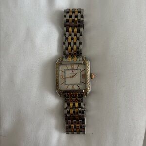 Two-Tone Michele Rectangular Watch